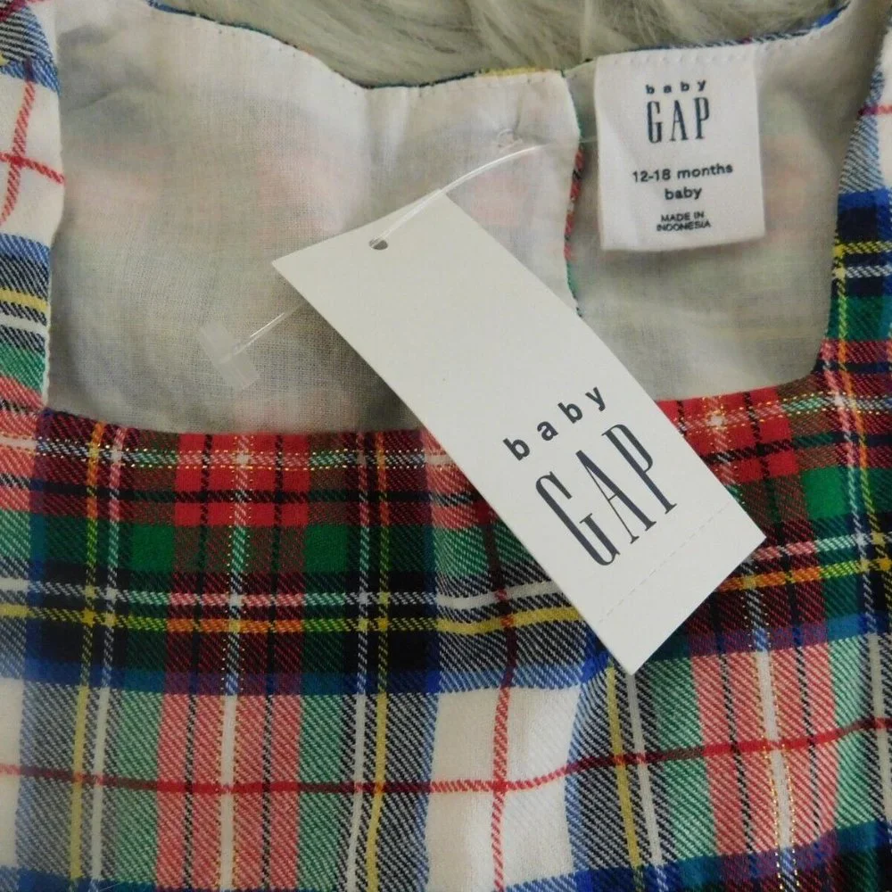 Baby Gap Ivory Frost Flannel Dress and Bottom Set‎